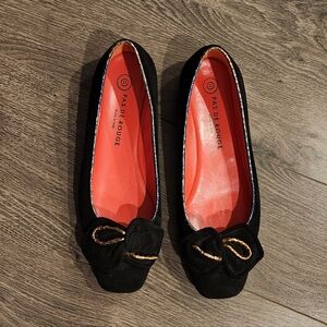 Black Leather Seude Ballet Shoes Made in Italy